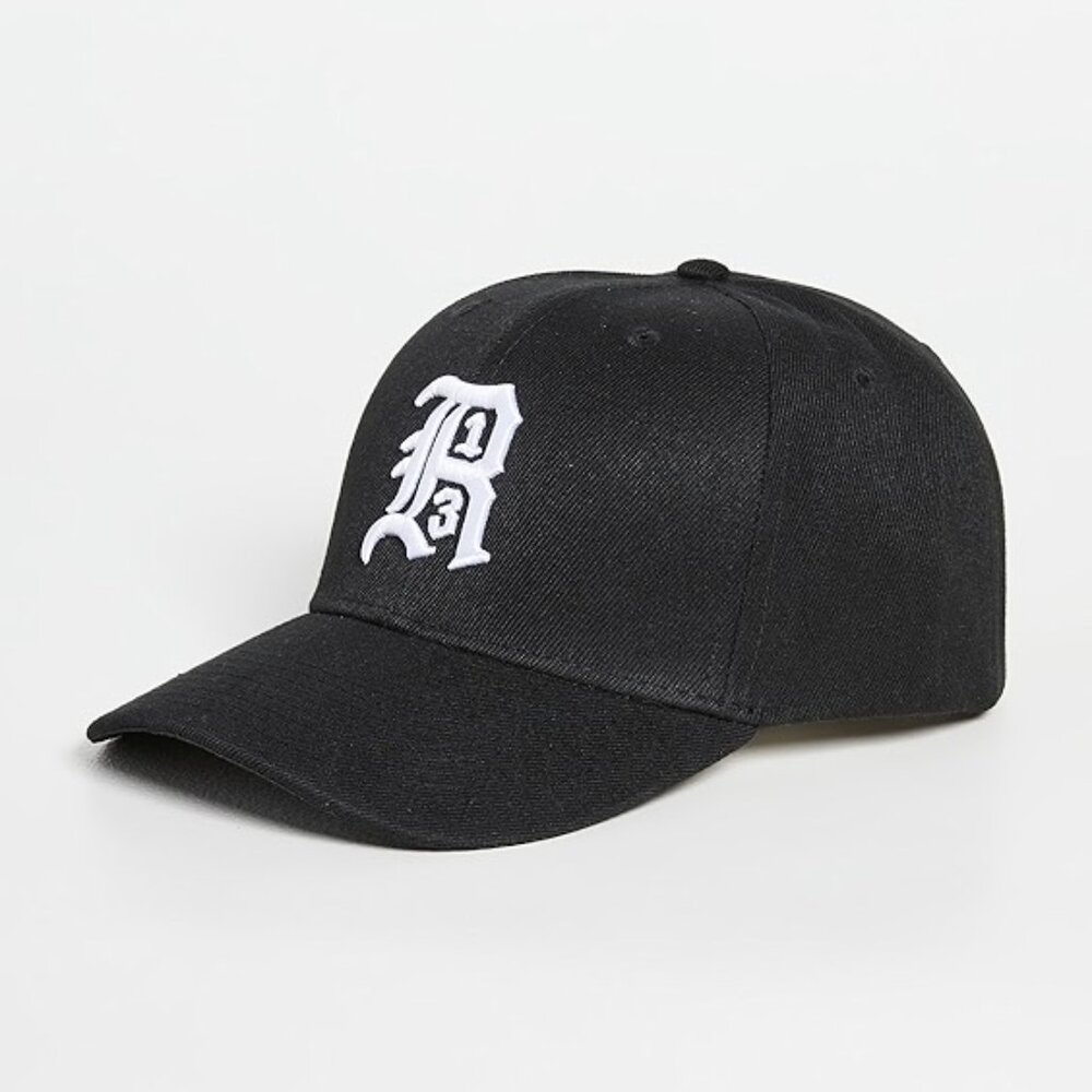 Authentic R13 logo baseball hat black white